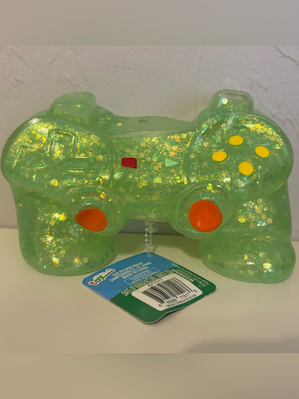 Squeeezy Game Controller Glitter Squishy Toy Green Target